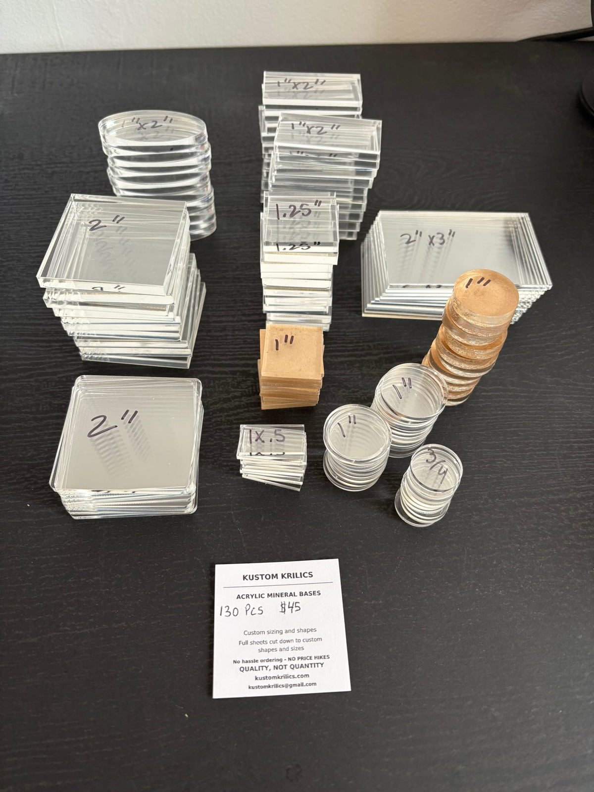 Acrylic Mineral Bases - 130pcs